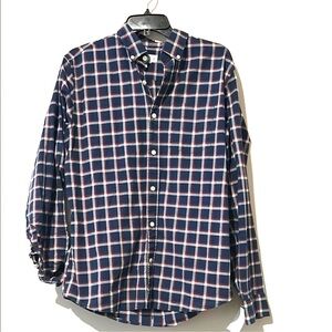 GAP Coss Standard Fit Stretch Size M Men's Navy Checkered Shirt